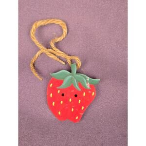 Handpainted Wooden Basket Tie-on Strawberry
